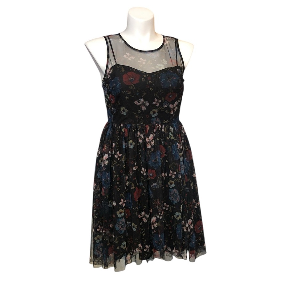 Disney Collection by LC Lauren Conrad Black Dress with Floral Accents